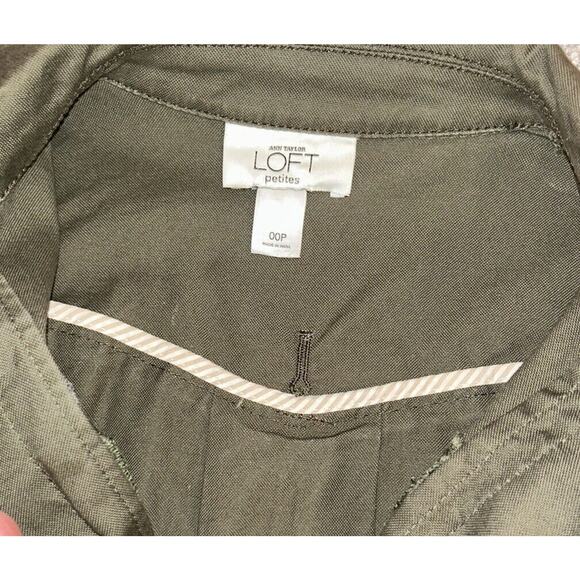 Ann Taylor Loft Green‎ Lightweight Jacket Size Petite 002 Military Style cotton - Picture 11 of 11